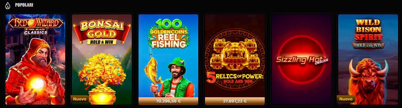 Selezione di Giochi su Wildsino Casino